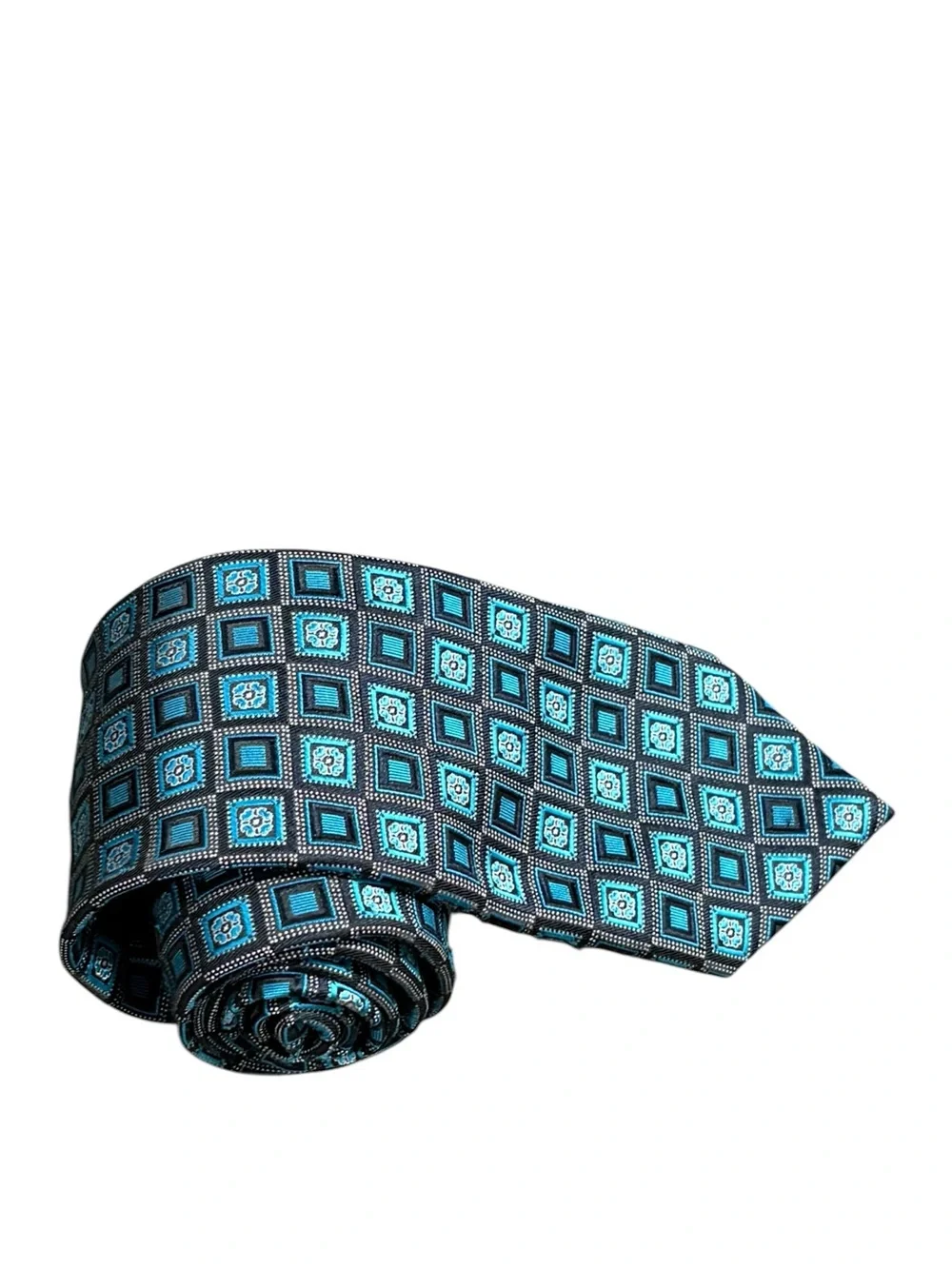 Ivy Crew Blue Geometric Necktie